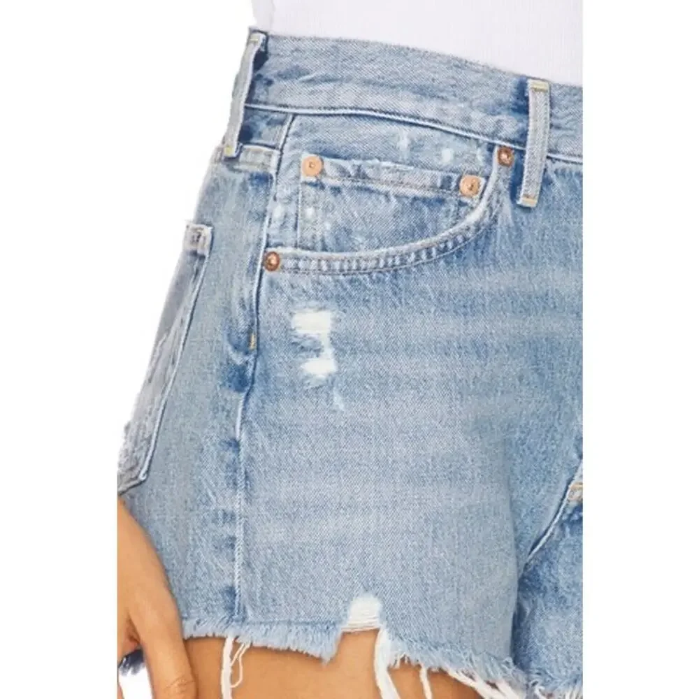 AGOLDE Parker Vintage Cut Off Shorts Swapmeet Distressed Denim size 25